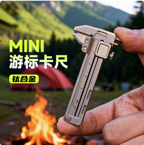 Edc Car Carry - Mini-Titanlegierungs-Schiebemaß EDC Multifunktionswerkzeug Verstellbarer Schraubenschlüssel Flaschenöffner