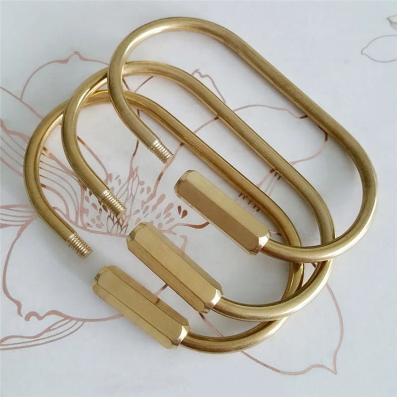 Edc Car Carry - Massiver Messing-Schraubverschluss-Schlüsselanhänger mit ovalem D-Ring und