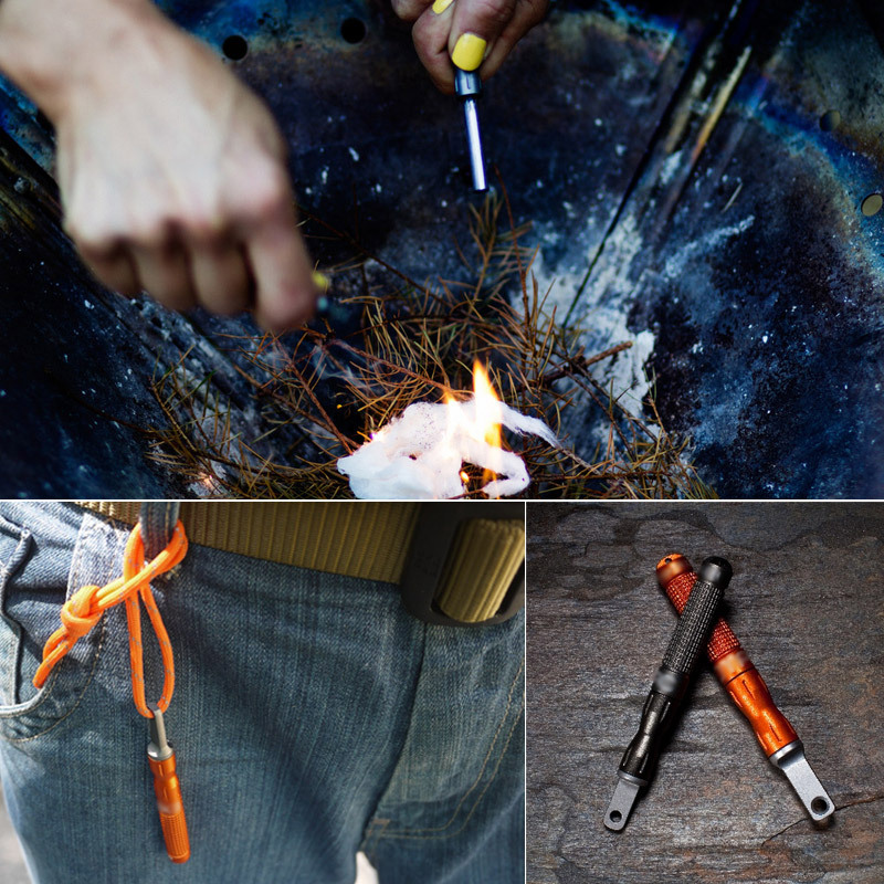 Ferro Rod Striker - Wasserdichter Notfall-Feuerstarter aus Feuerstein und Stahl