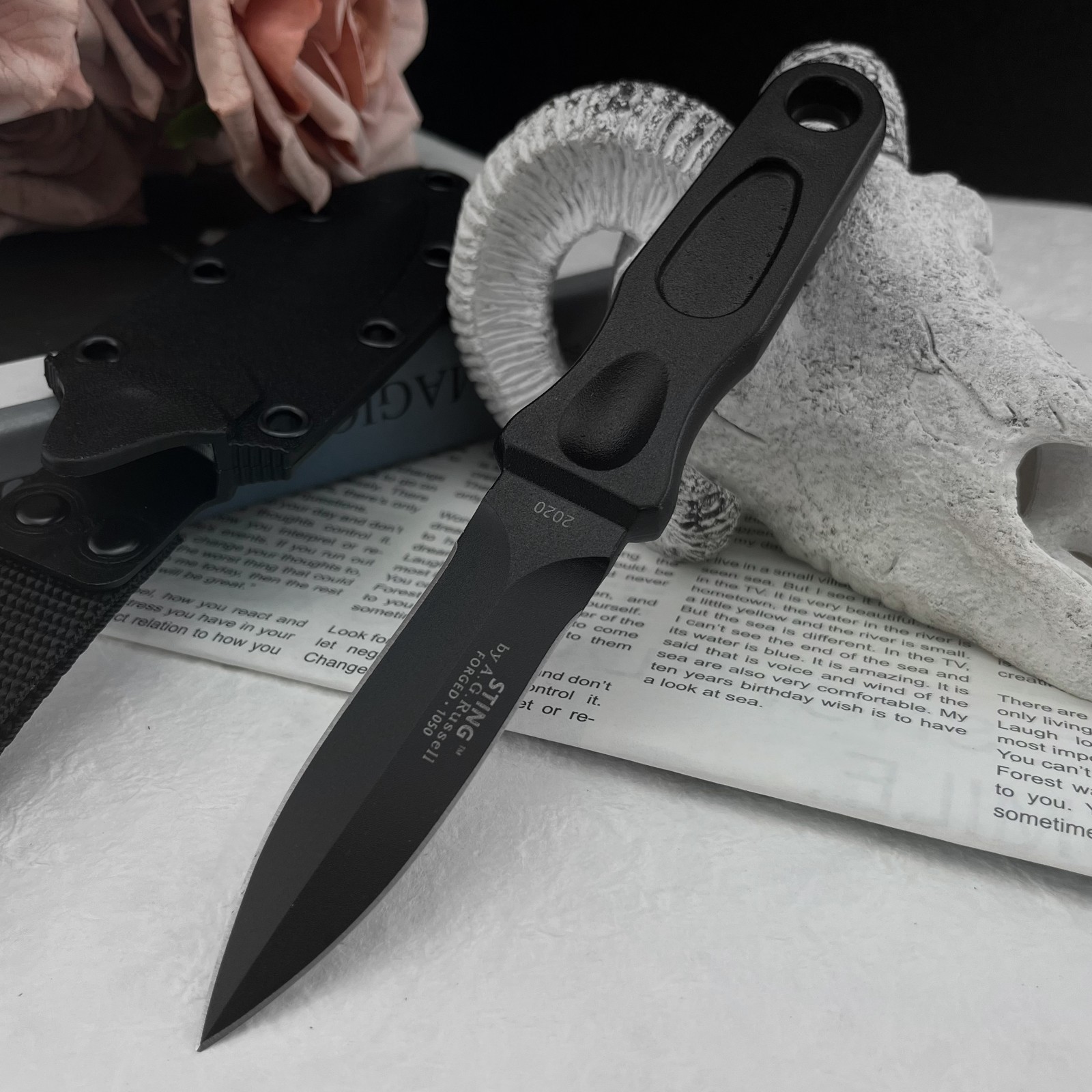 Edc Everyday Carry Knives - Multifunktions-Messer mit feststehender Klinge aus 8Cr13MoV-Stahl