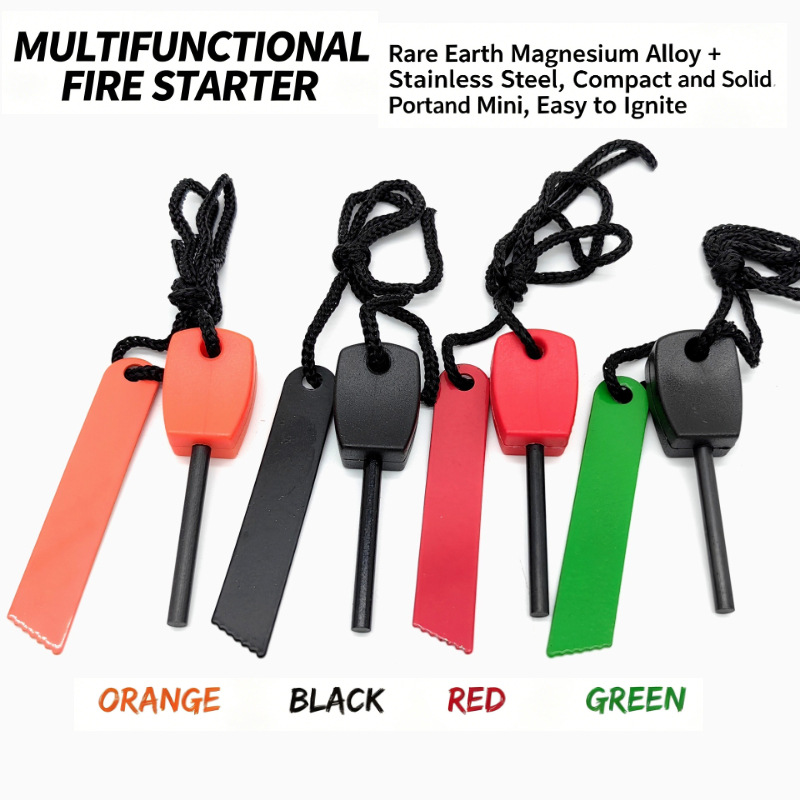 Ferro Rod Striker - Kleiner Tragbarer Feueranzünder aus Magnesium, Wasserdichter