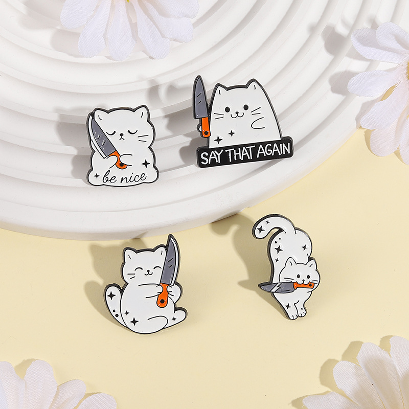Nette Cartoon Weiße Katze Klei – Edc Everyday Carry Knives Bewertung und Preis