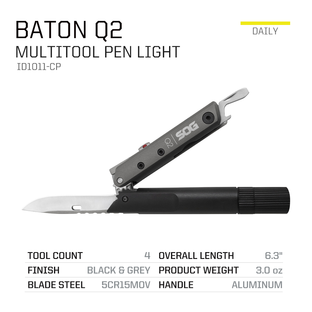 SOG BATON Q2 4-in-1-Multitool- – Edc Carry Flashlight Bewertung und Preis